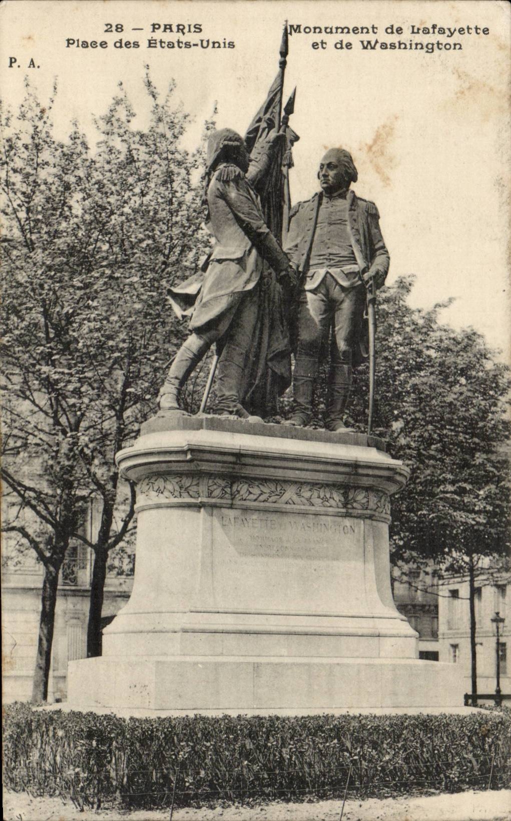 Paris CPA Monument de Lafayette et de Washington Place des Etats Unis