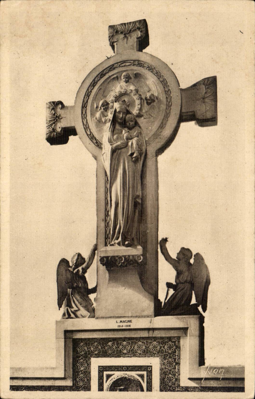 Paris CPA Basilique du Sacre Coeur de Montmartre Statue de la Vierge du bacn d'oeuvre