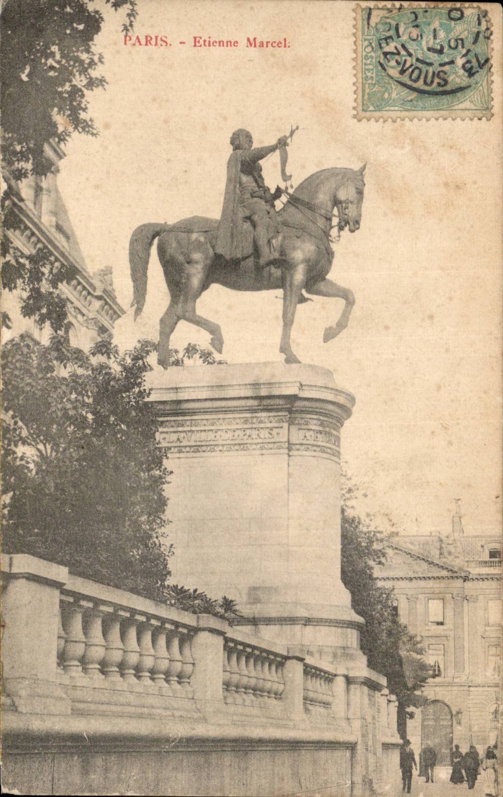 Paris CPA Etienne marcel (statue)