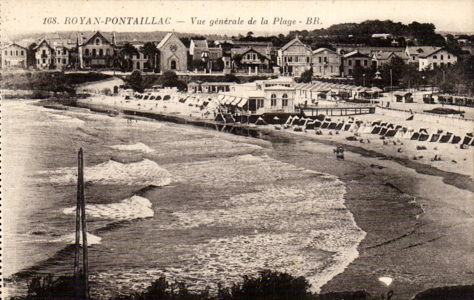 Royan Pontaillac CPA Ansicht des Strandes