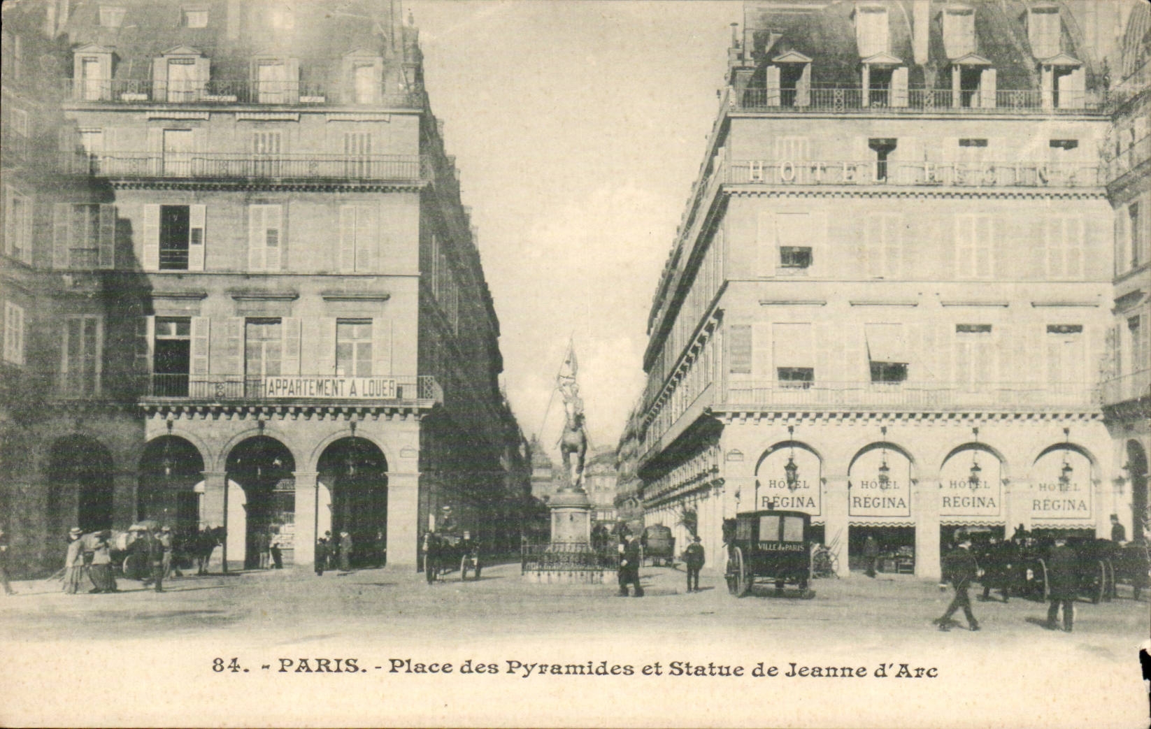 Paris CPA Places Pyramids and Statue of Jeanne d' Arc