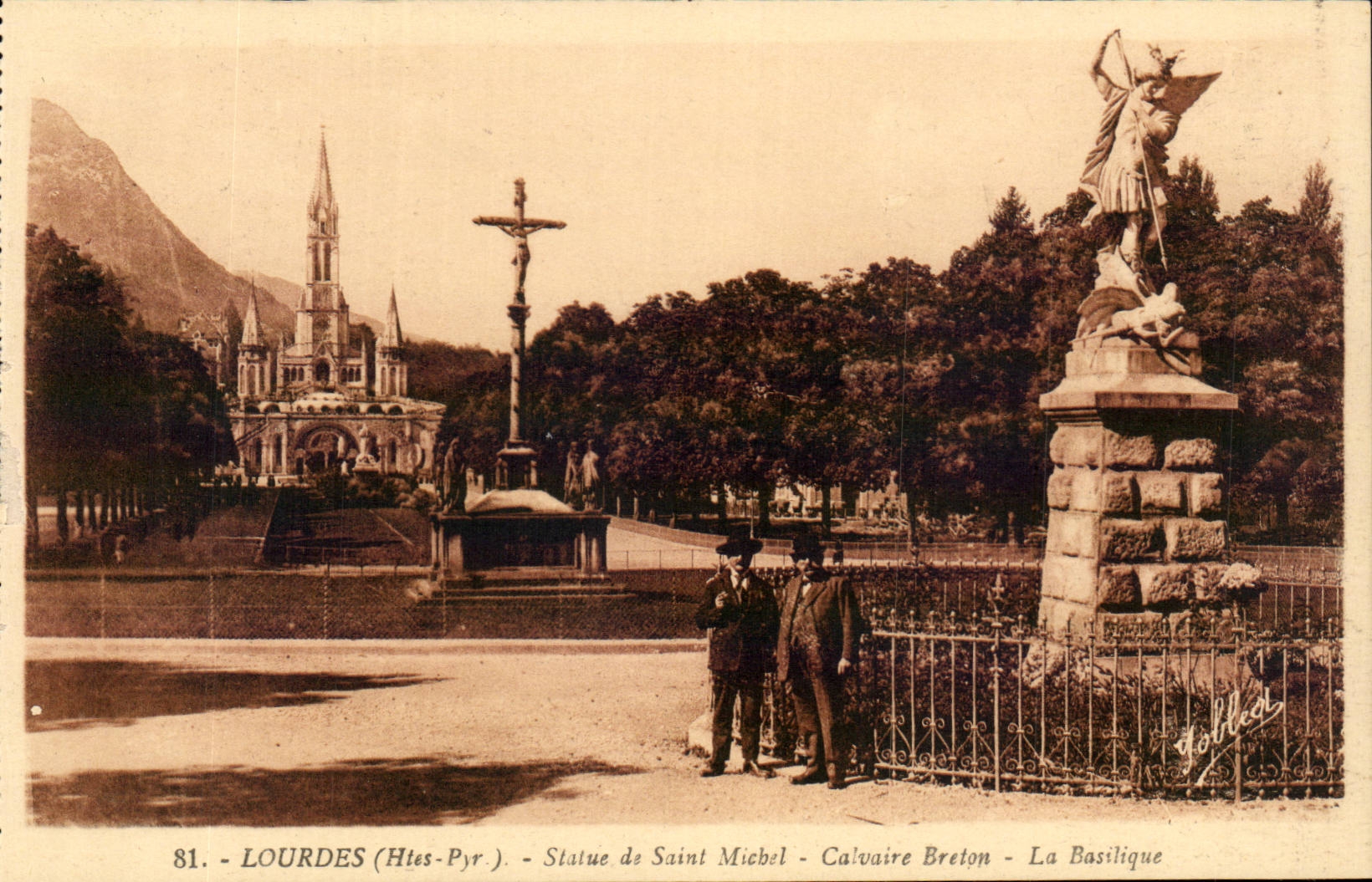 Lourdes - Statue of St Michel - Breton Martyrdom CPA