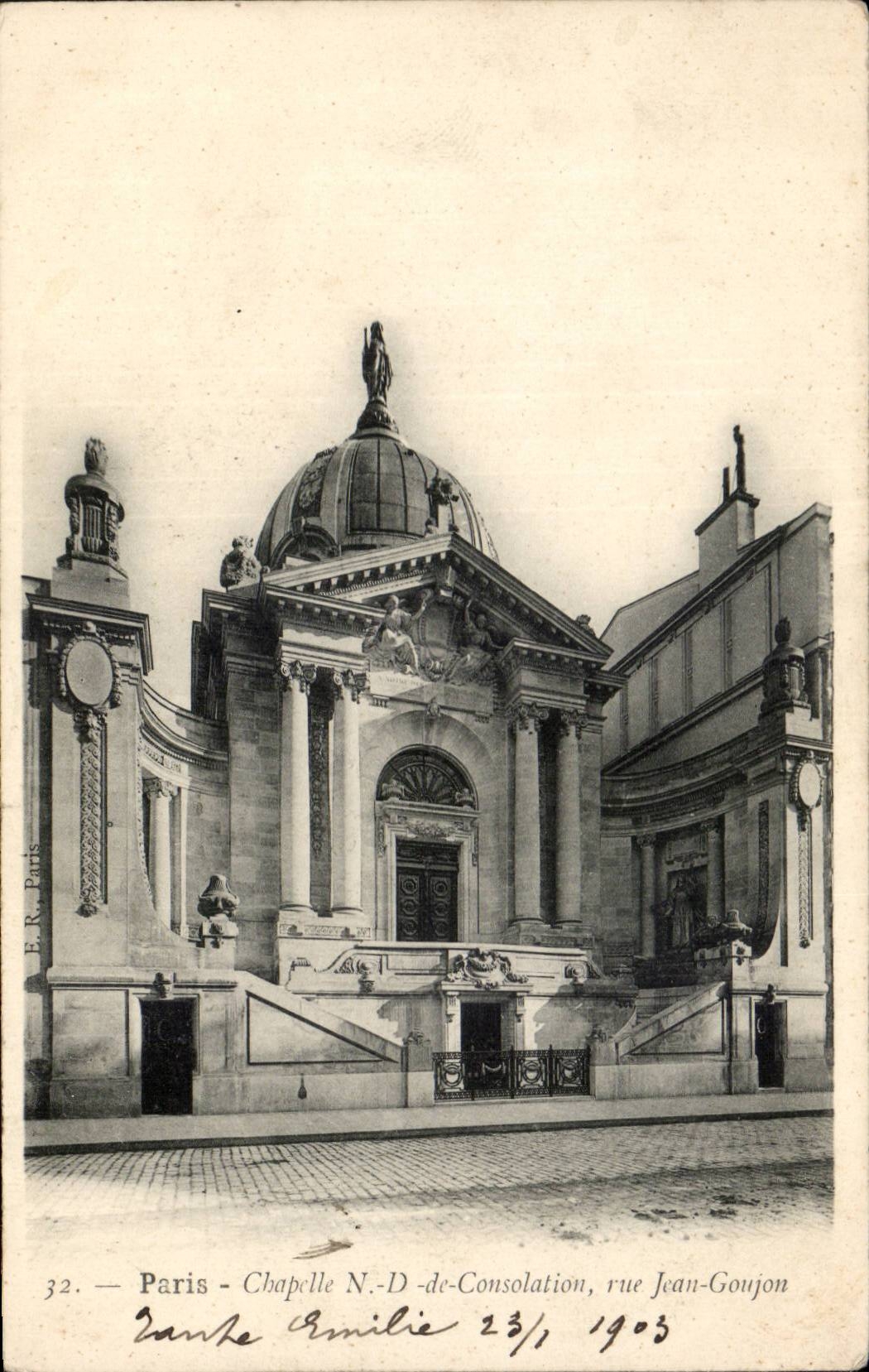 Paris - 8 - Street Jean Pin - Notre Dame Vault of Consolation CPA