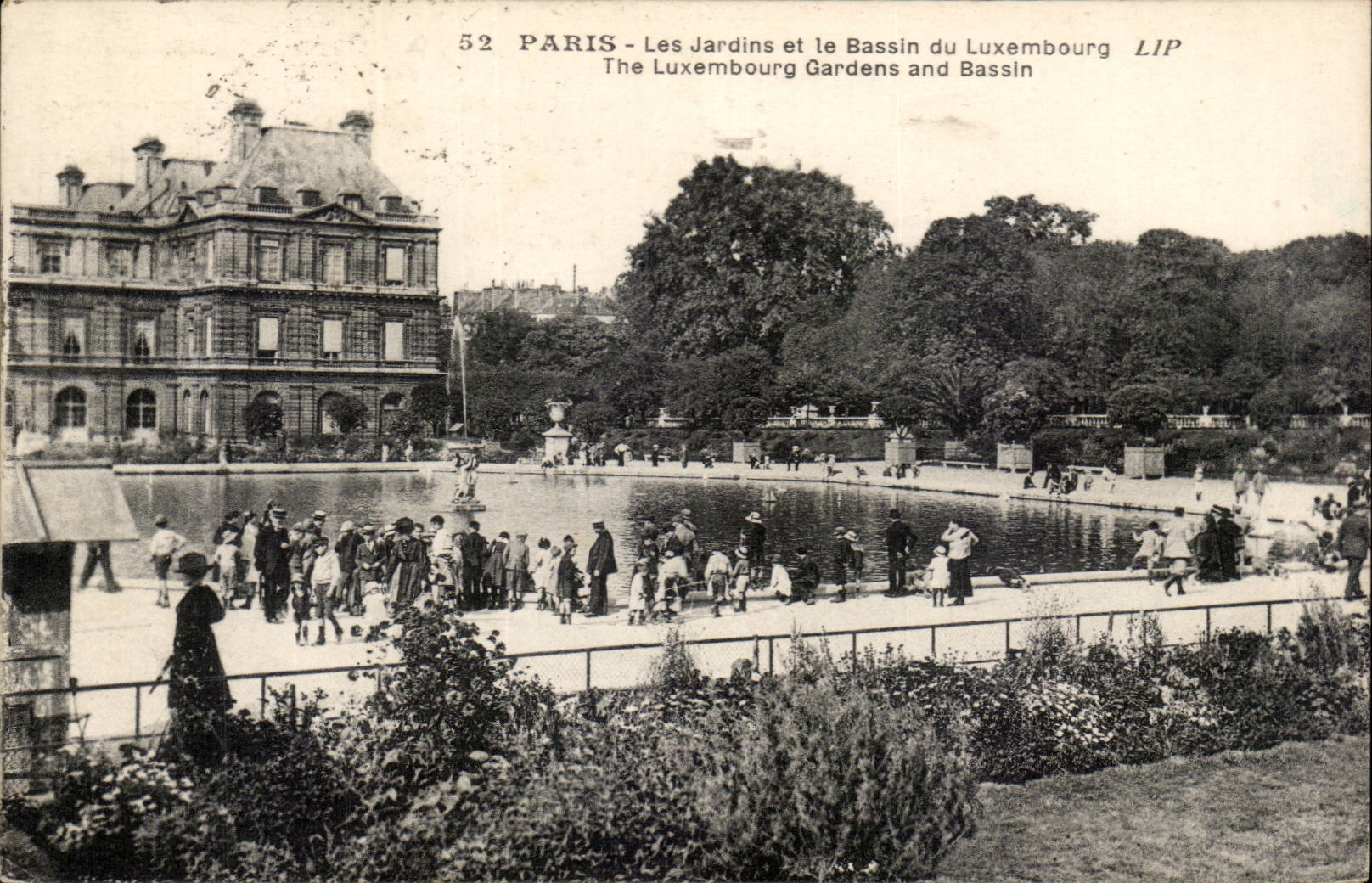 Paris - 6 - Gardens and the Basin of Luxembourg CPA