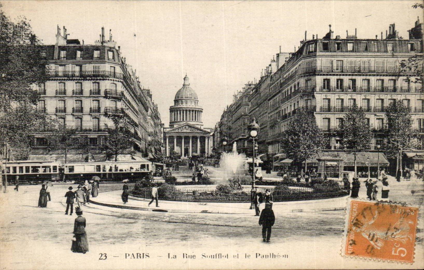 Paris - 5 - the Street Soufflot and the Pantheon CPA