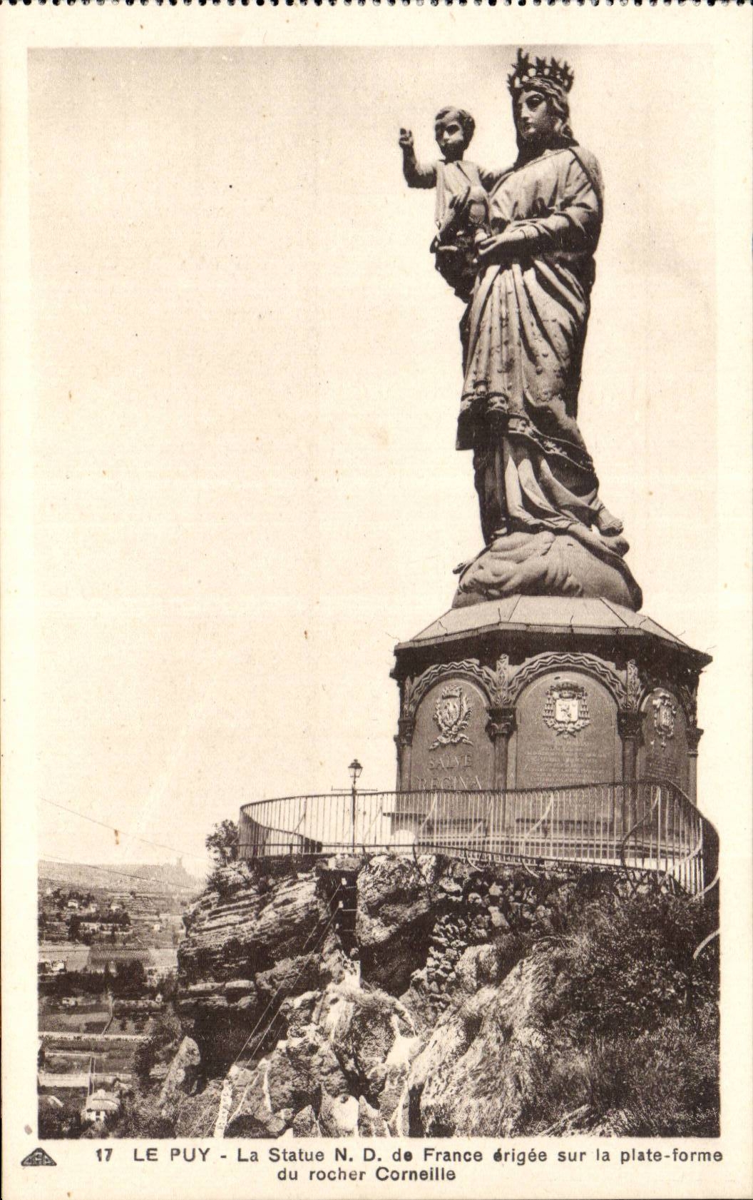 Puy - Statue our Lady of France erigee on punt forms - CPA