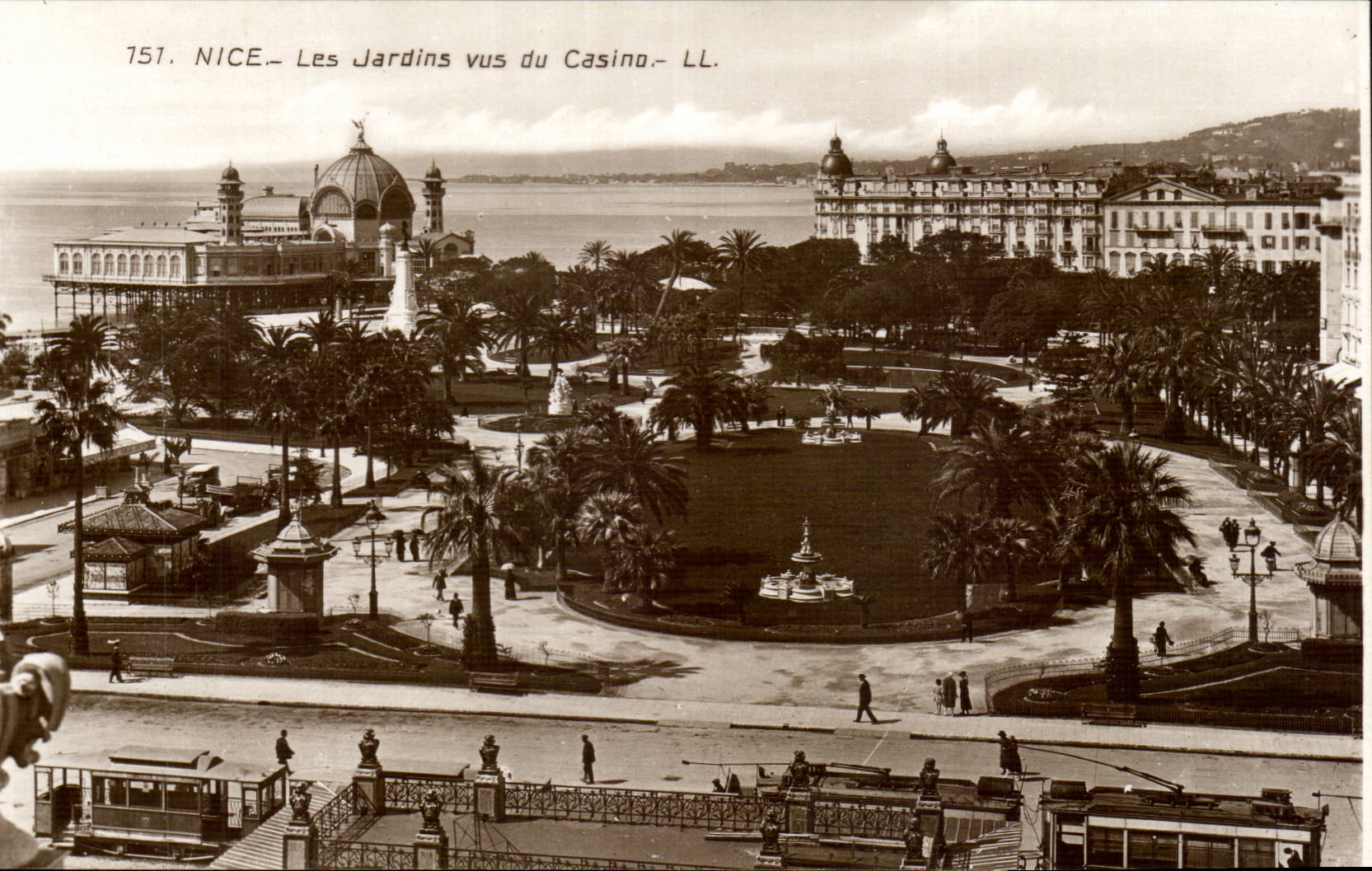 Nice - Gardens seen of the Casino - CPA