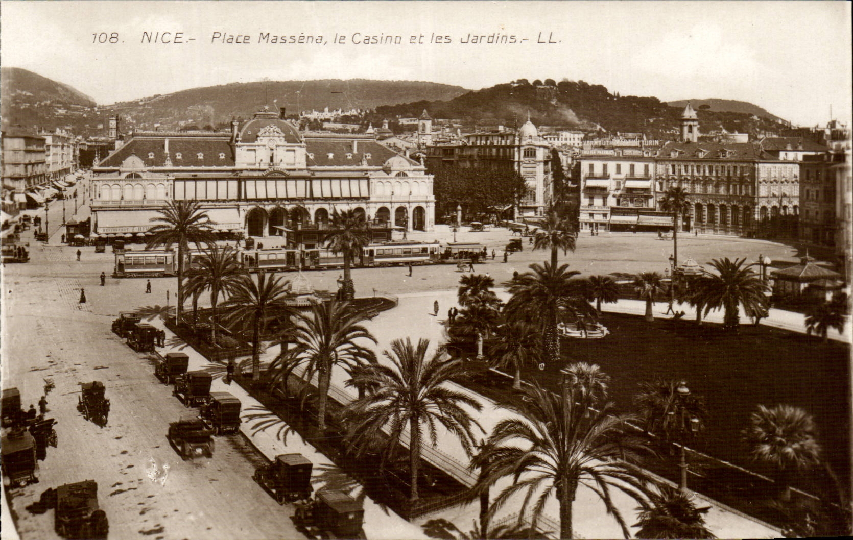 Nice - Massena Place - the Casino and Gardens - CPA