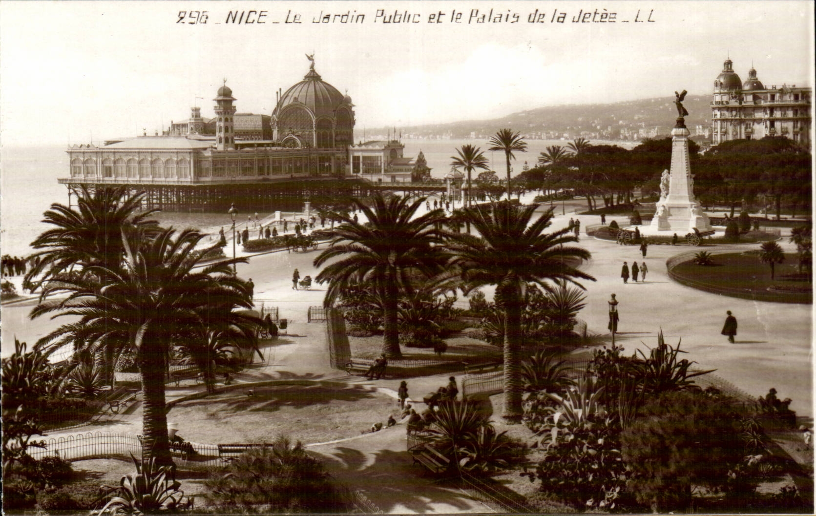 Nice - the Public garden and the Palate of the Pier - CPA