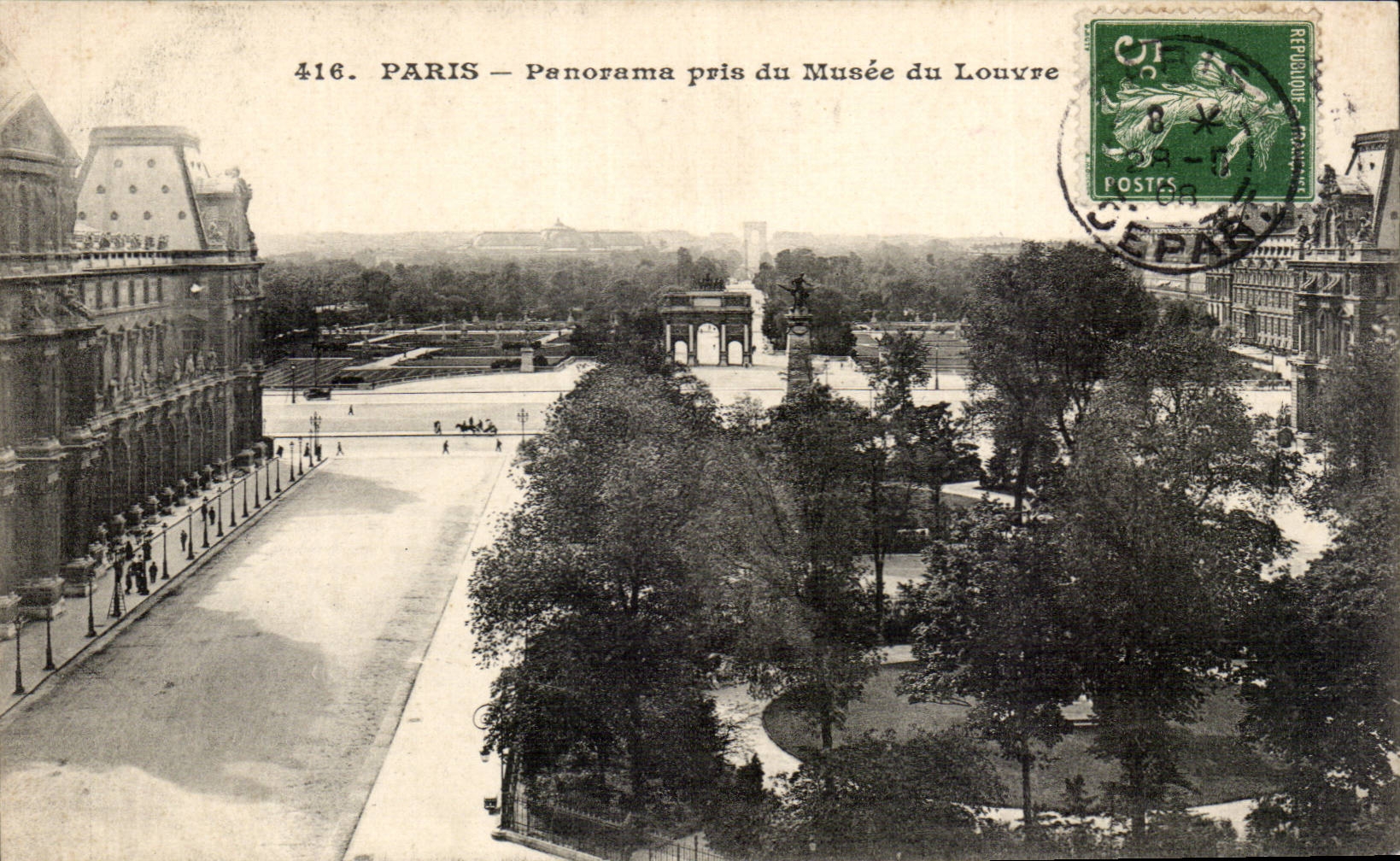 Paris - 1 - Panorama pris du Musee du Louvre - CPA