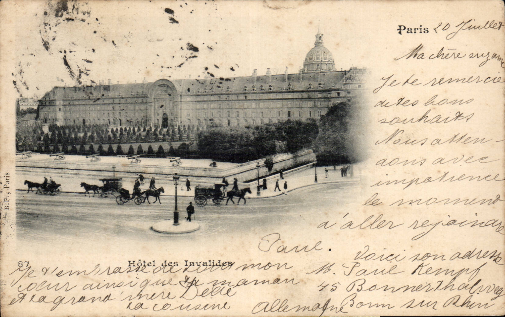 Paris - 7 - Hotel of Invalides - horse - the horse - CPA