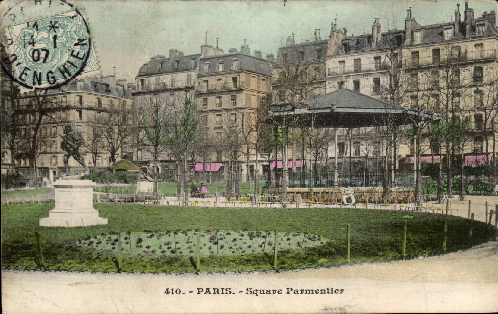 Paris - 11 - Parmentier Public garden - CPA Kiosk