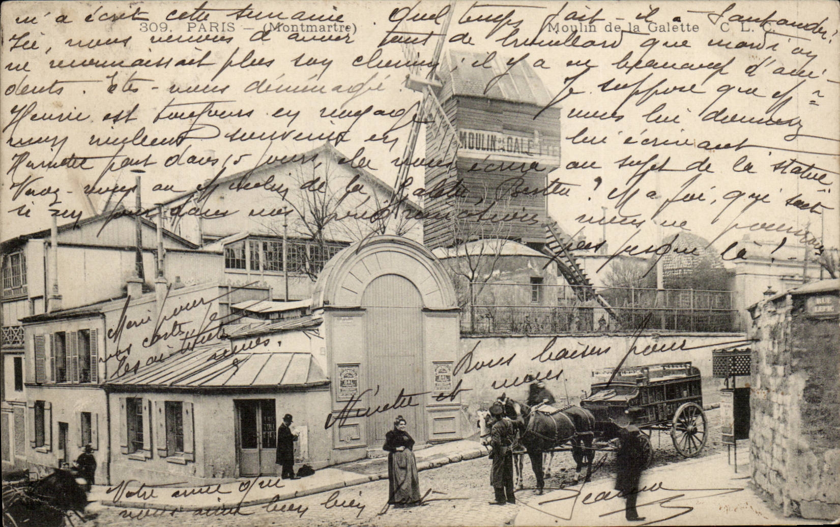 Paris - 18 - Moulin de Galette - windmill - CPA Corbillard Pompes Funebres TOP
