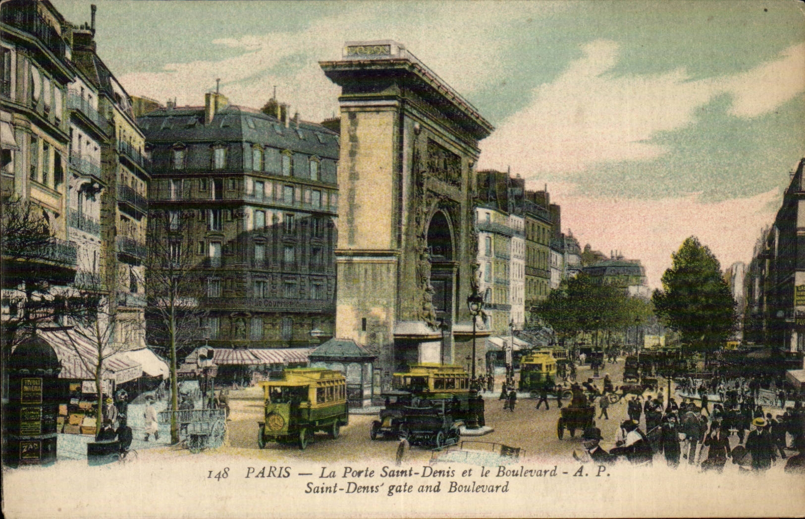 Paris - 10 - the Gate Saint Denis and the Boulevard - CPA