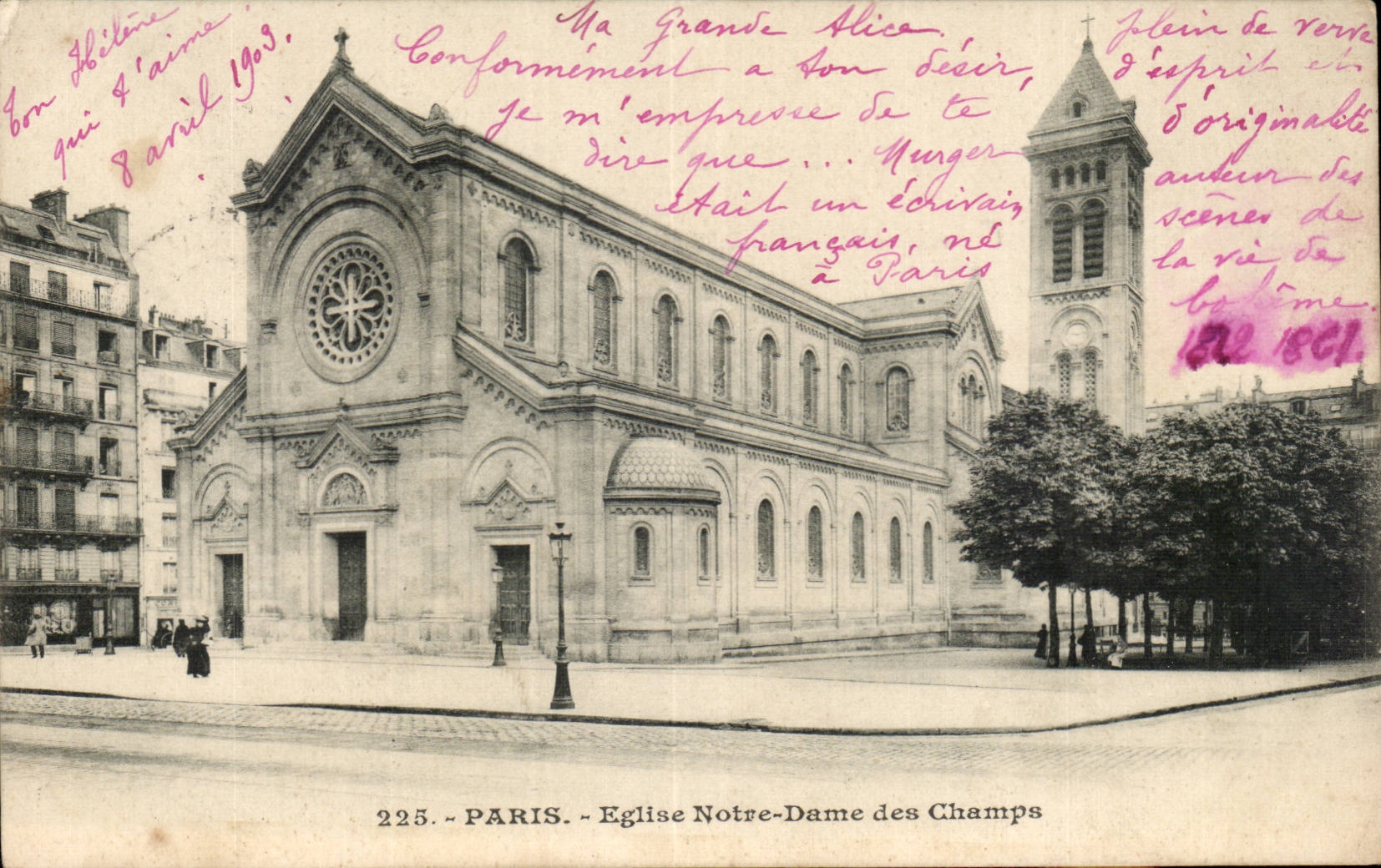 Paris - 6 - Notre Dame Church of Fields CPA