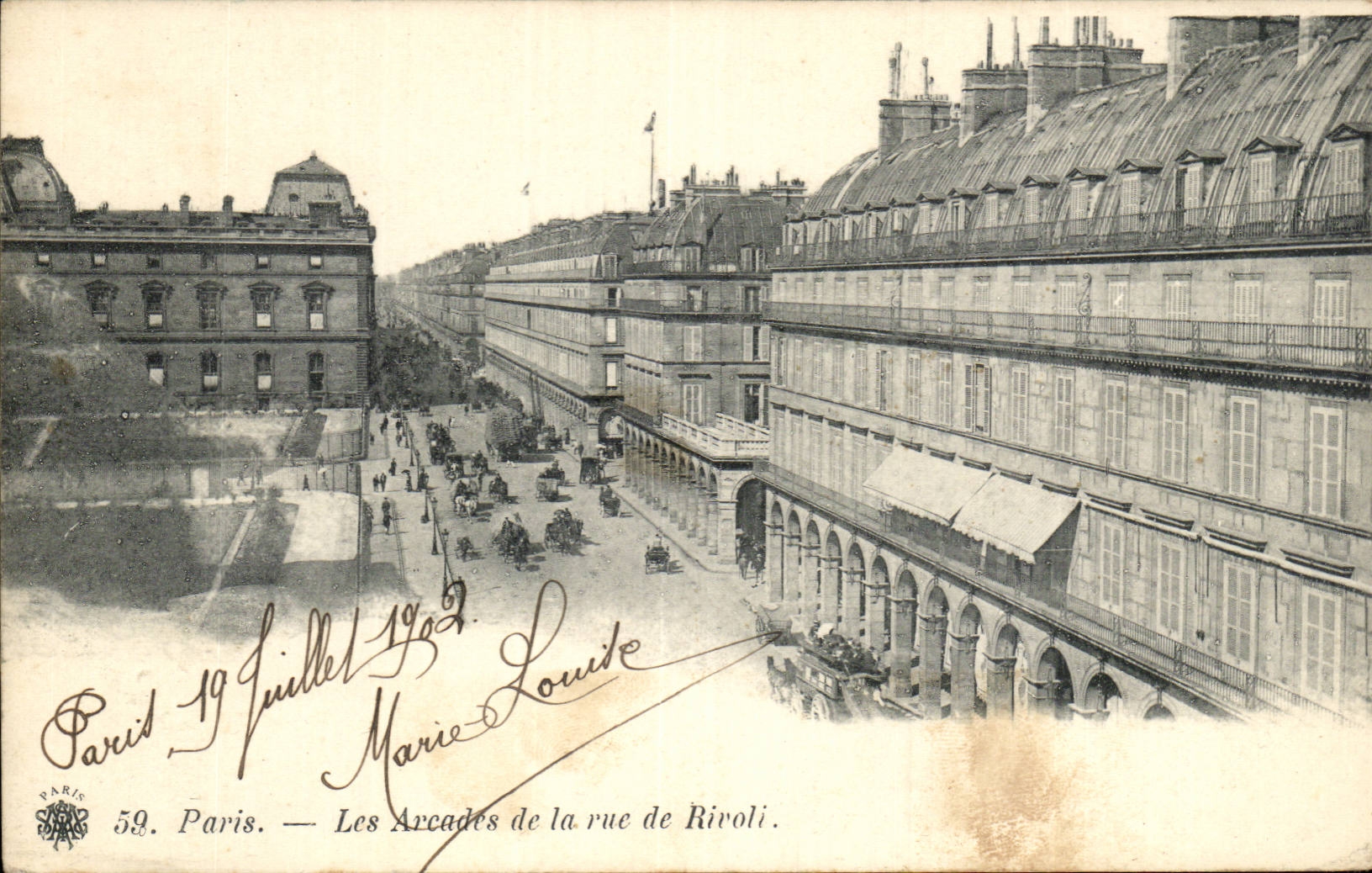 Paris - 1 - Les Arcades de la rue de Rivoli - CPA