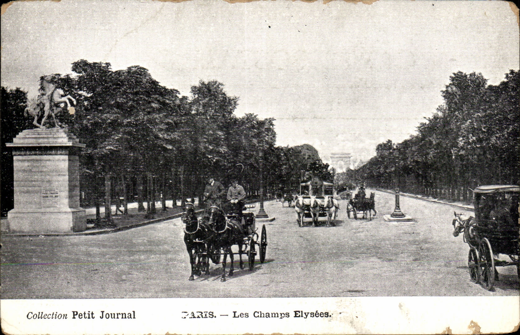 Paris - 8 - Champs Elysees - Collection Small Newspaper - horse - horse - CPA