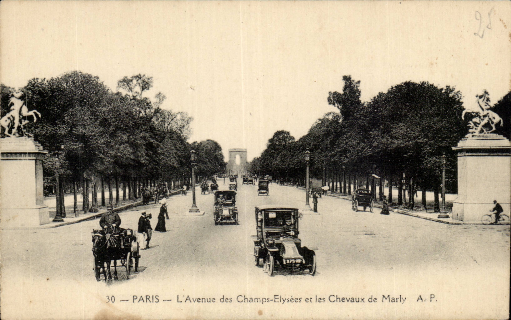 Paris - 8 - Champs Elysees - Horses of Marly - horse - horse - CPA