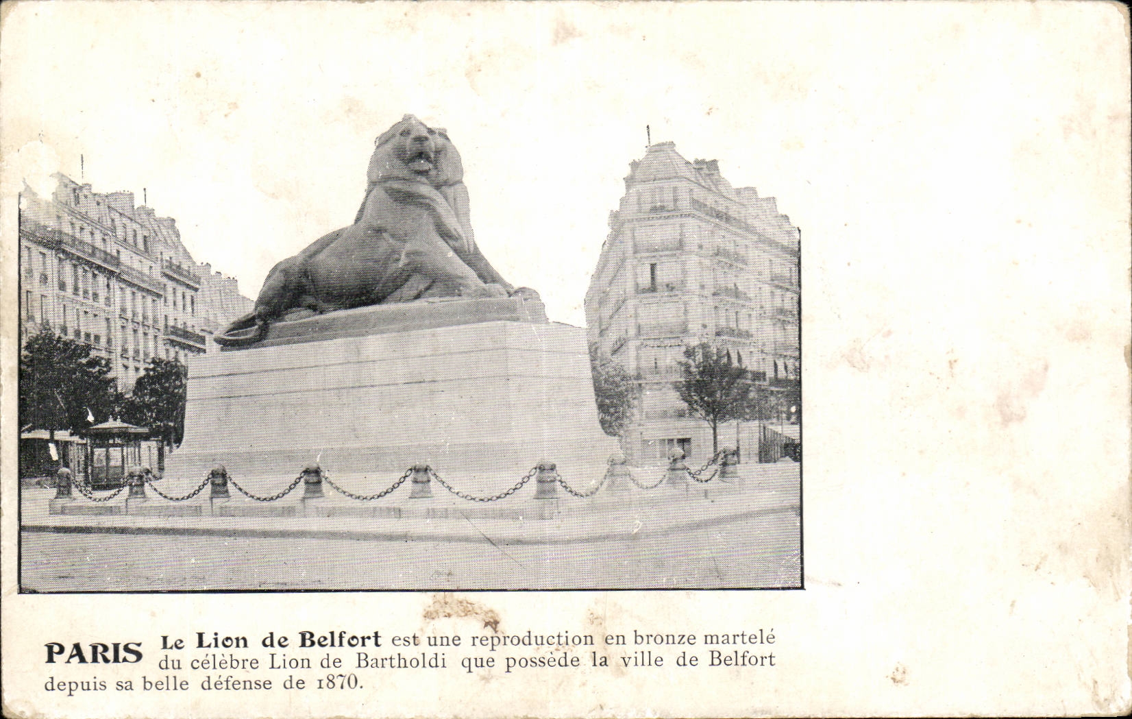 Paris - 14 - the Lion of Belfort - CPA