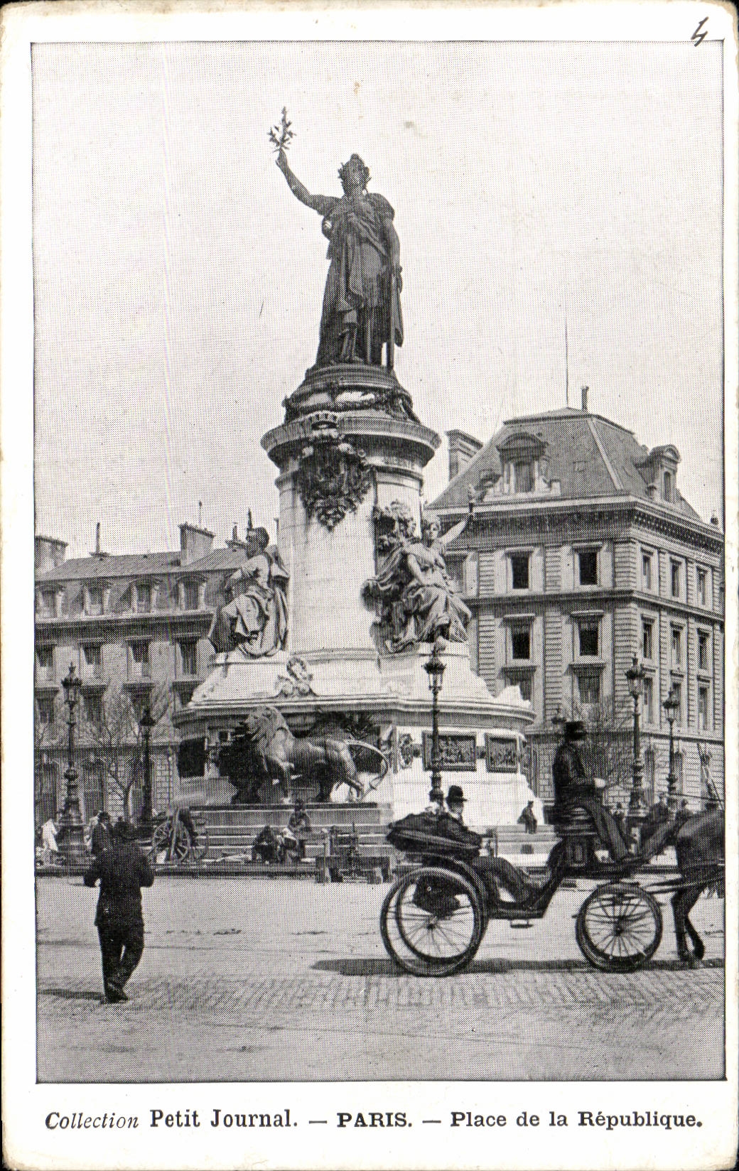 Paris - 10 - Place of the Republic - Collection Small Newspaper - car - CPA