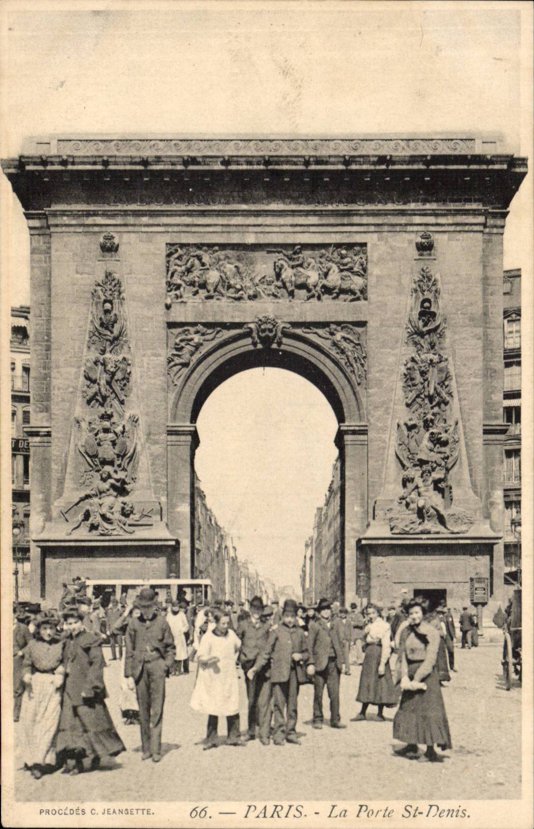 Paris - 10 - the Gate Saint Denis - CPA