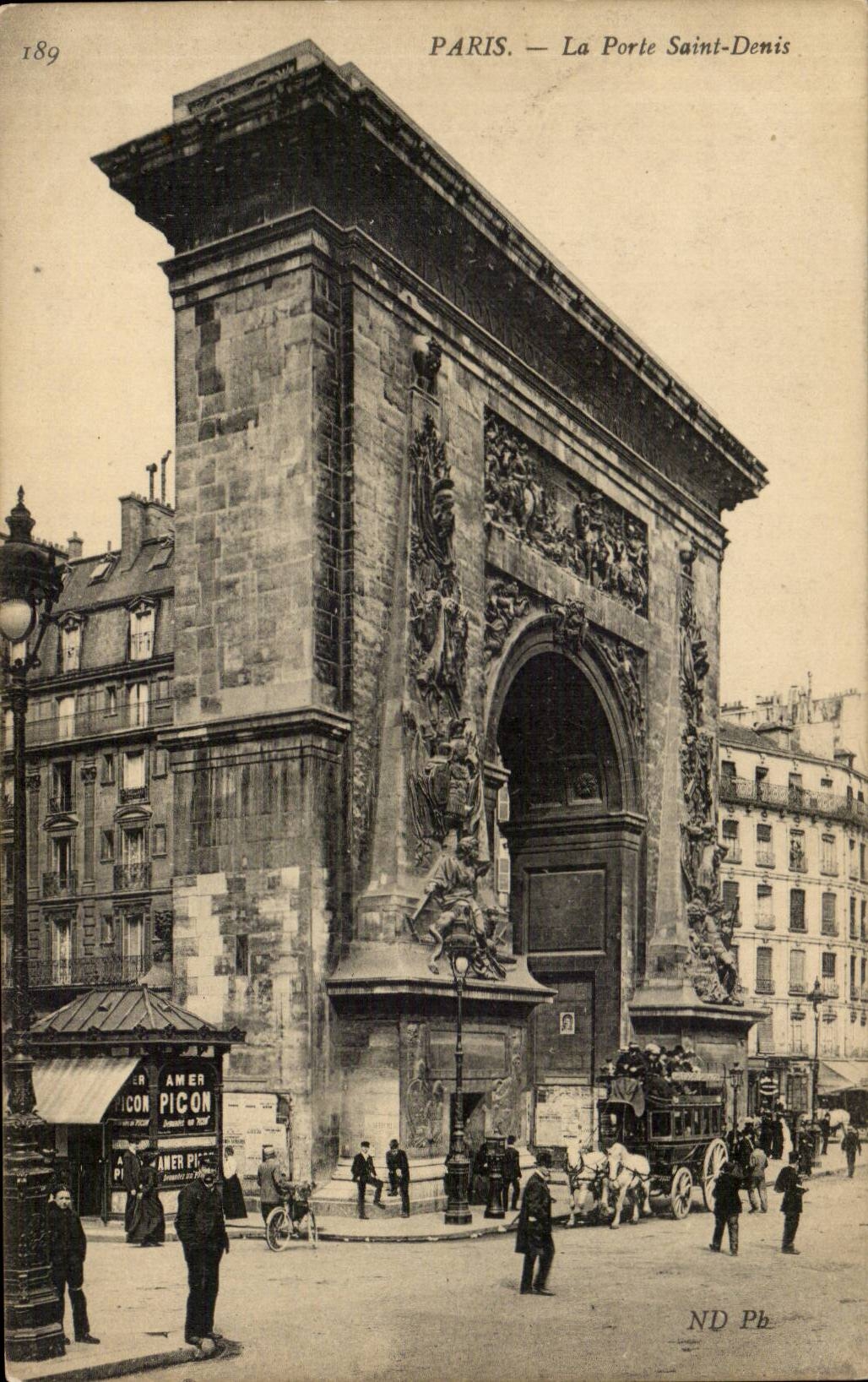 Paris - 10 - the Gate Saint Denis - CPA