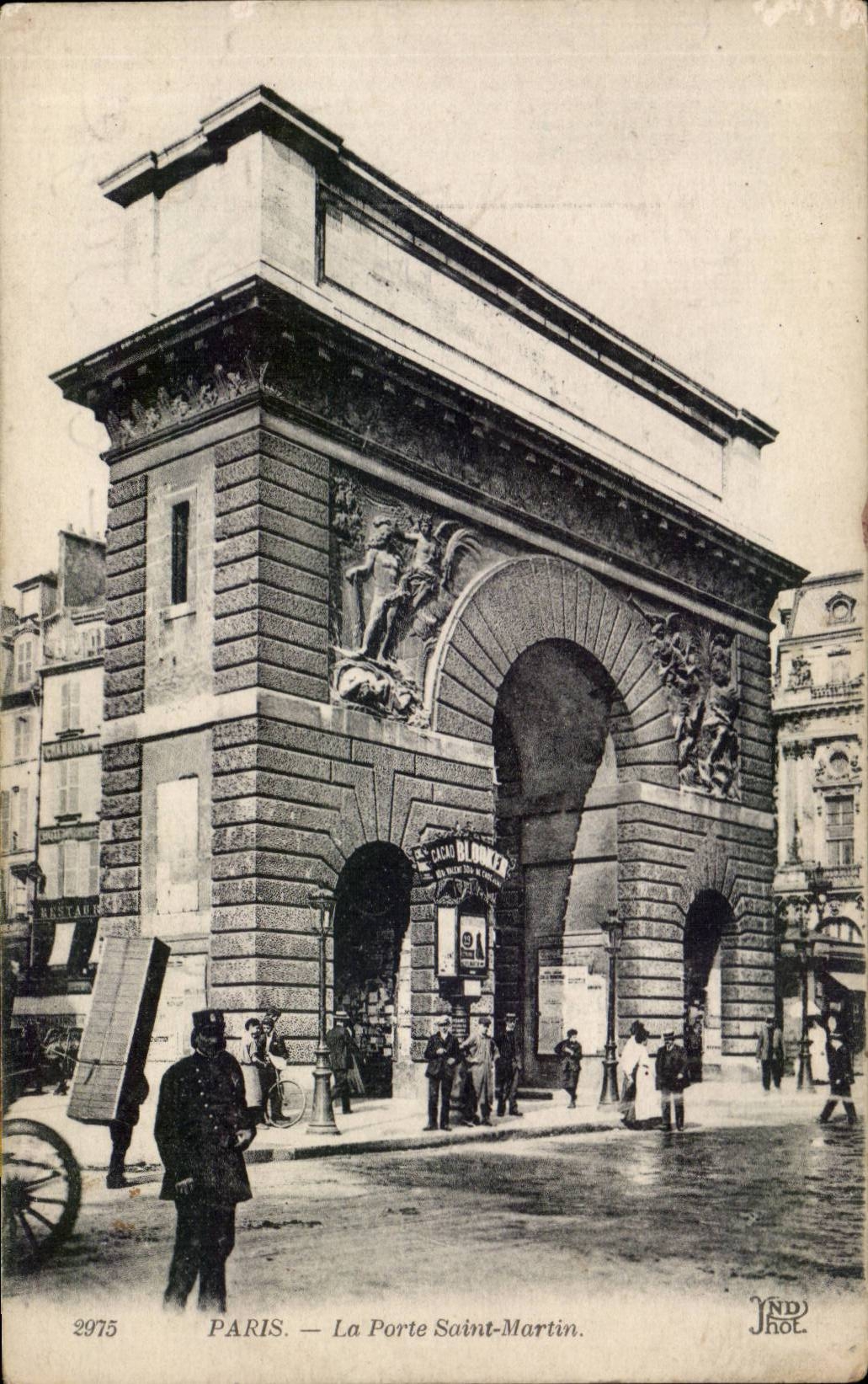 Paris - 10 - the Gate Saint Martin CPA