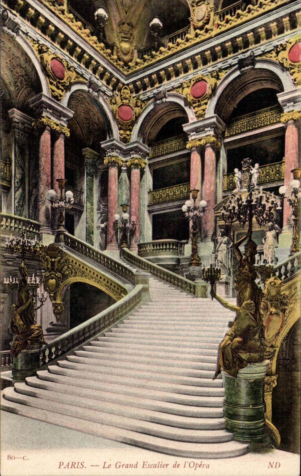 Paris - 9 - L'Opera - Le Grand Escalier CPA 