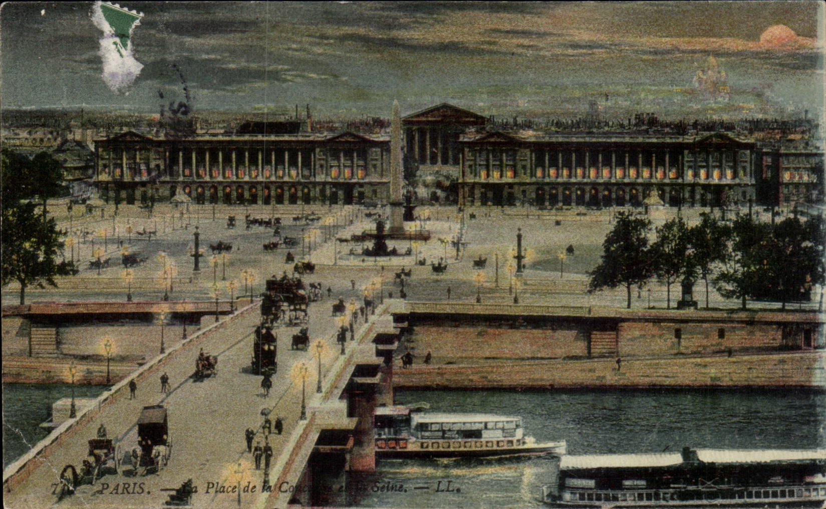 Paris - 8 - Place of the Harmony - Illustration - CPA