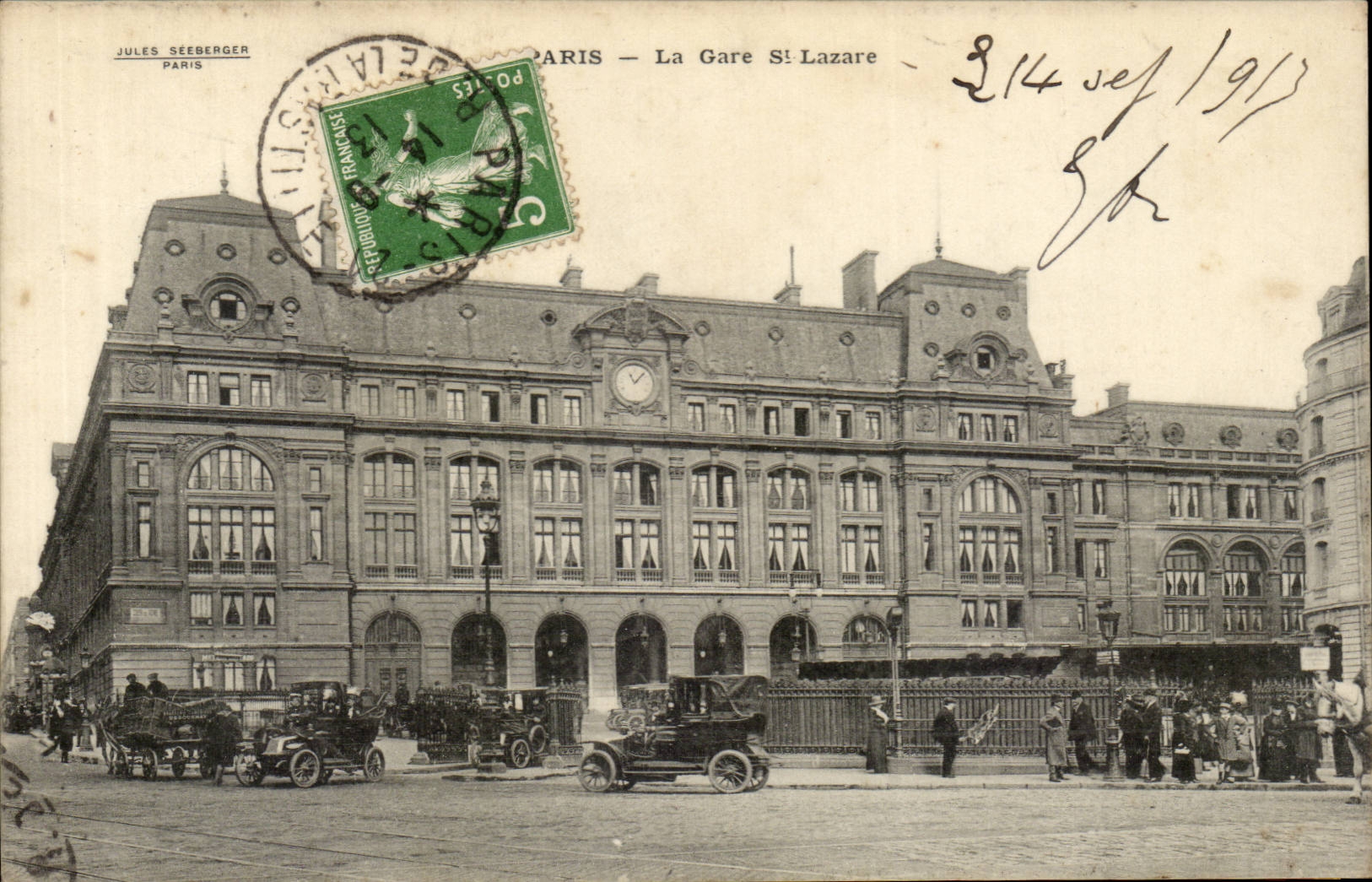 Paris - 8 - Train station Saint Lazare - CPA
