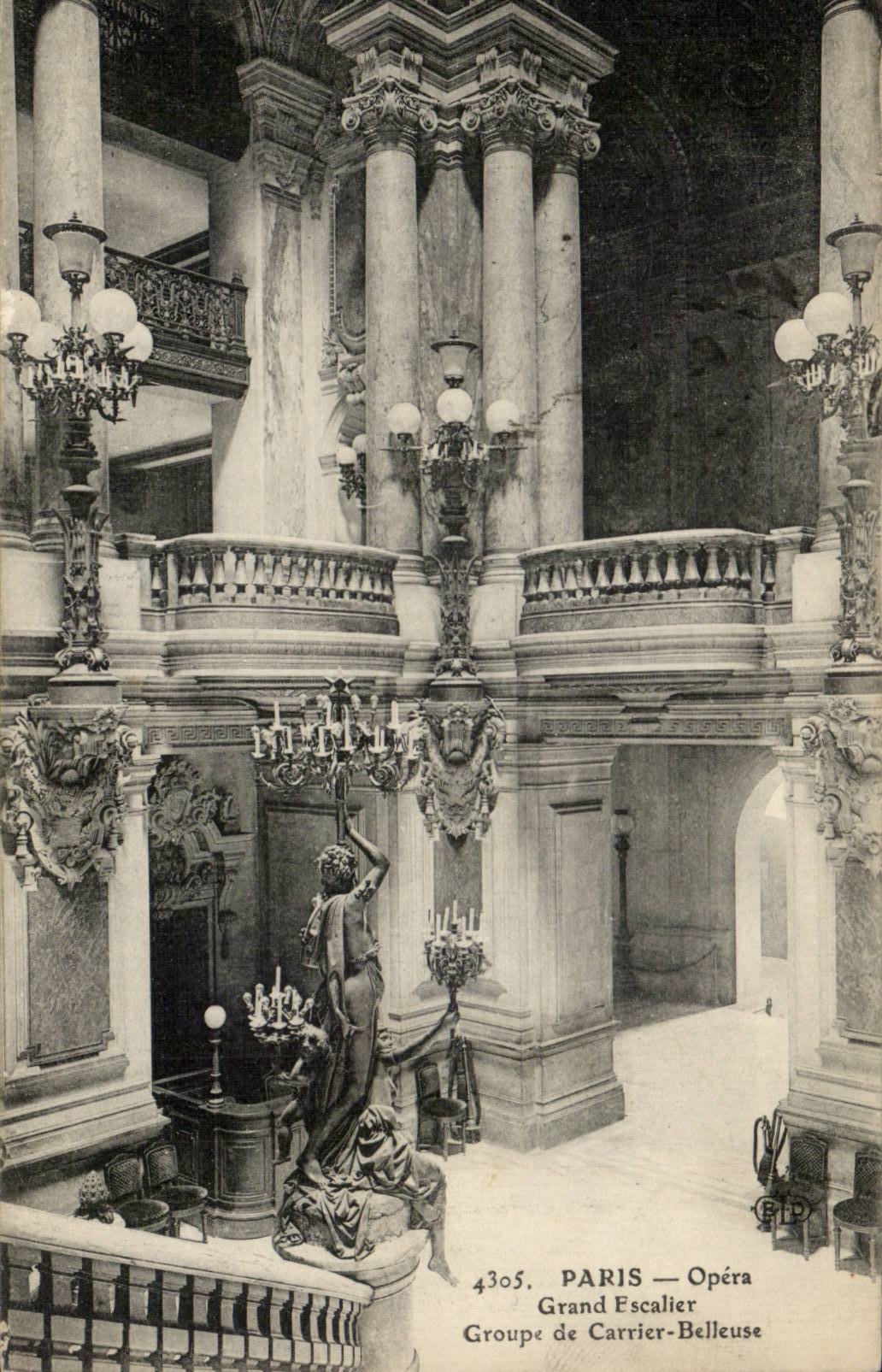 Paris - 9 - L'Opera - Grand escalier CPA