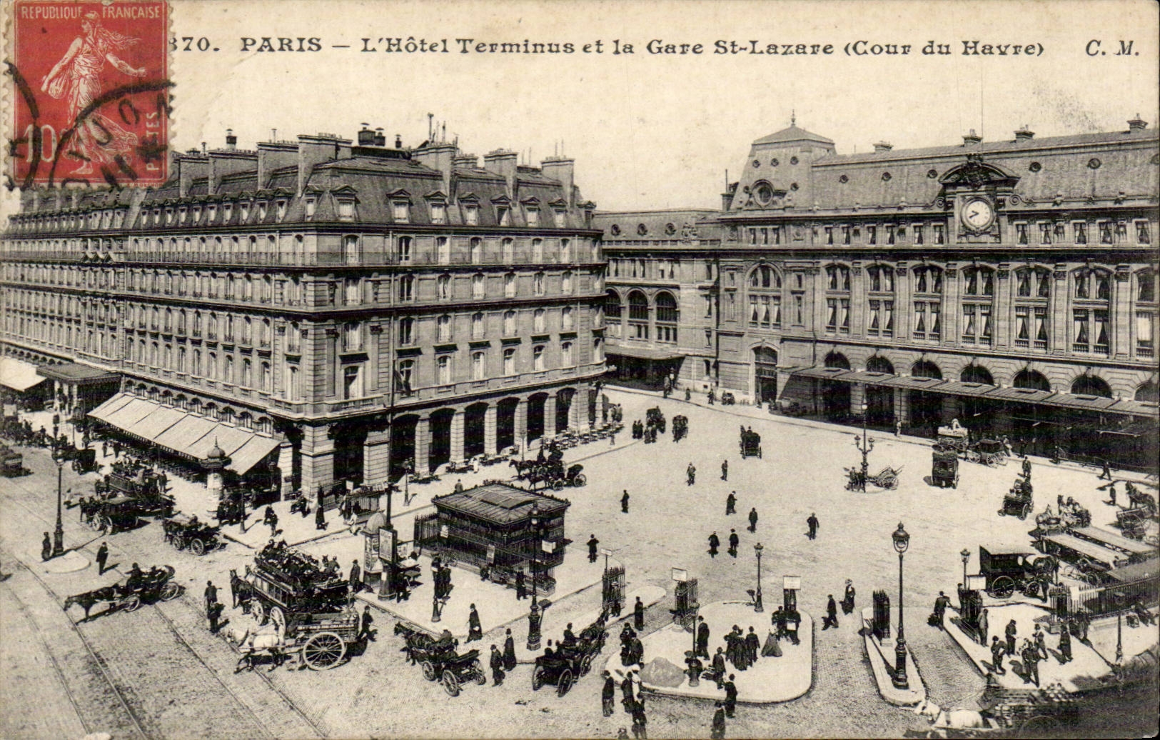 Paris - 8 - the Hotel Terminus and Train station Saint Lazare CPA
