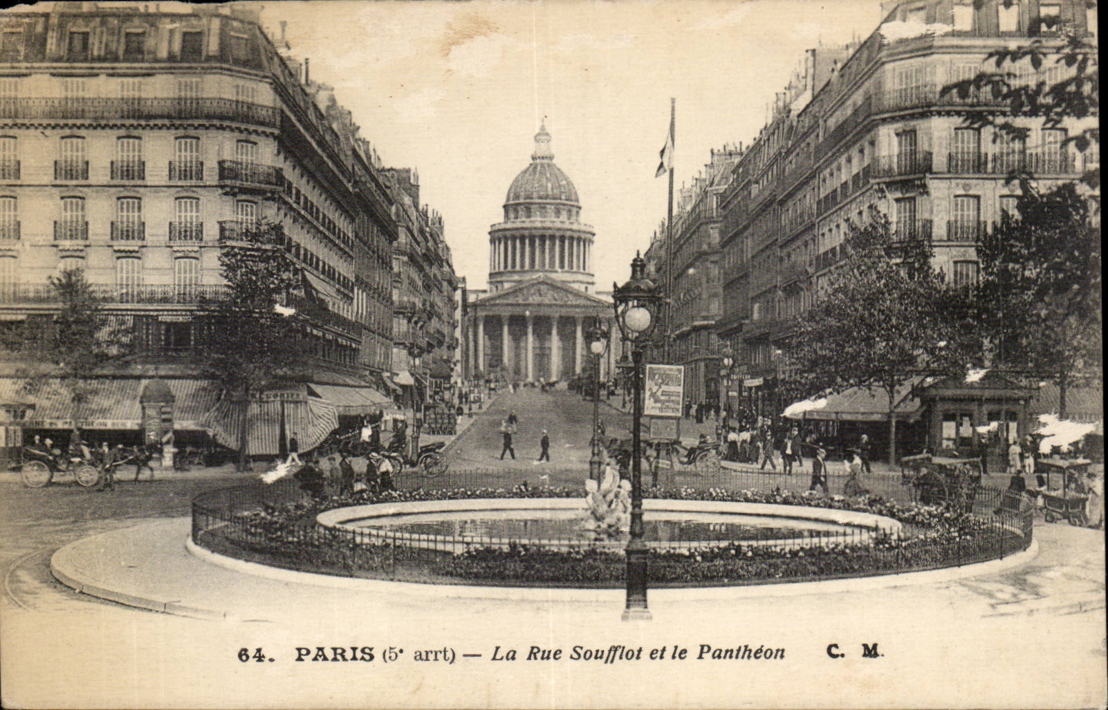 Paris - 5 - the Street Souffot and the Pantheon CPA