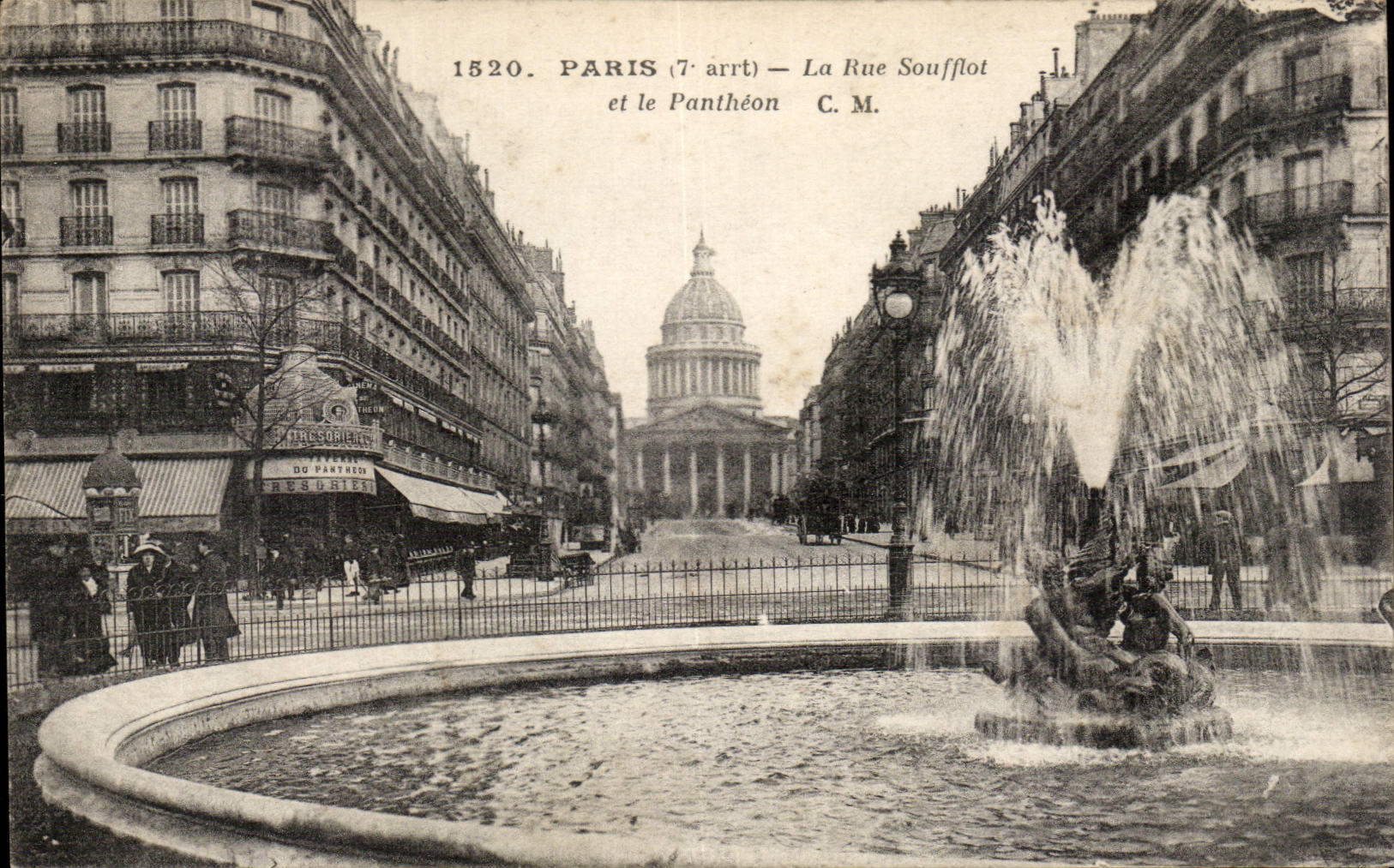 Paris - 5 - the Street Souffot and the Pantheon CPA
