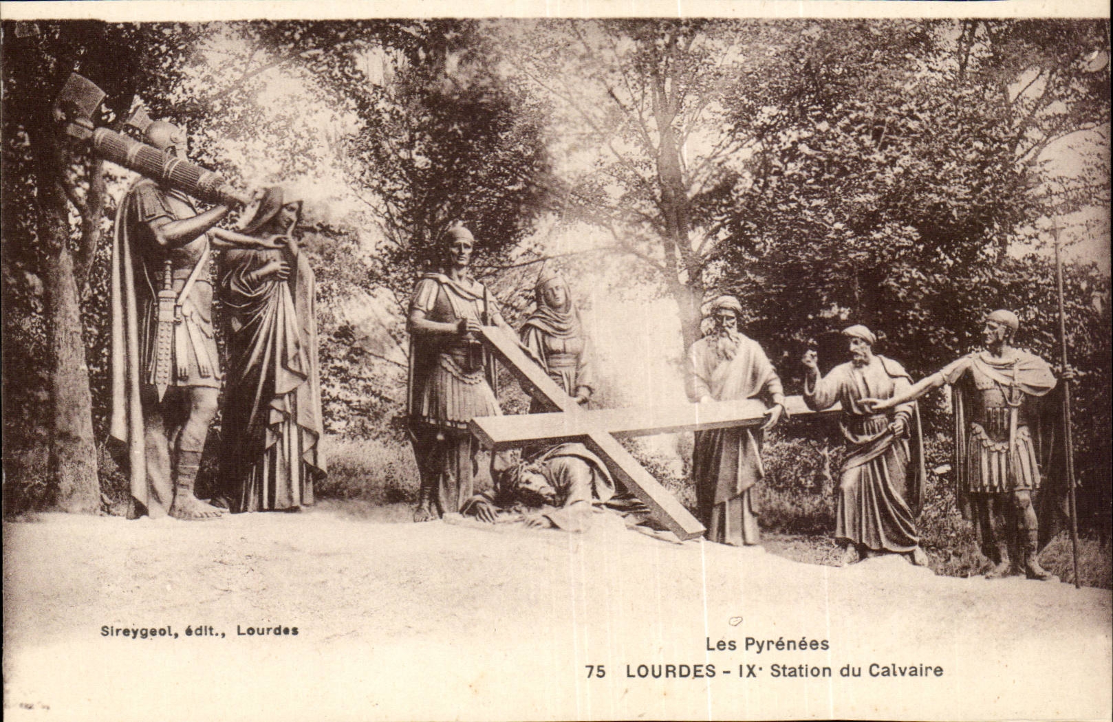 Lourdes - IX Station of Martyrdom CPA