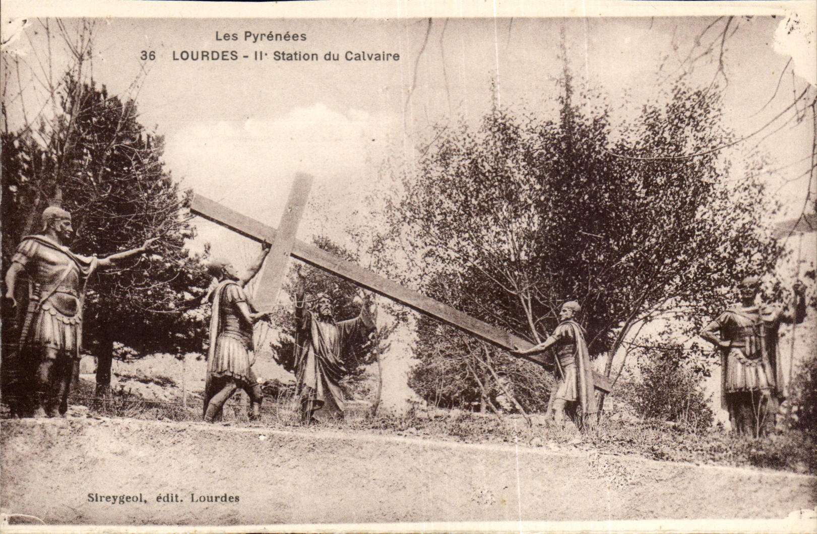 Lourdes - II Station of Martyrdom CPA