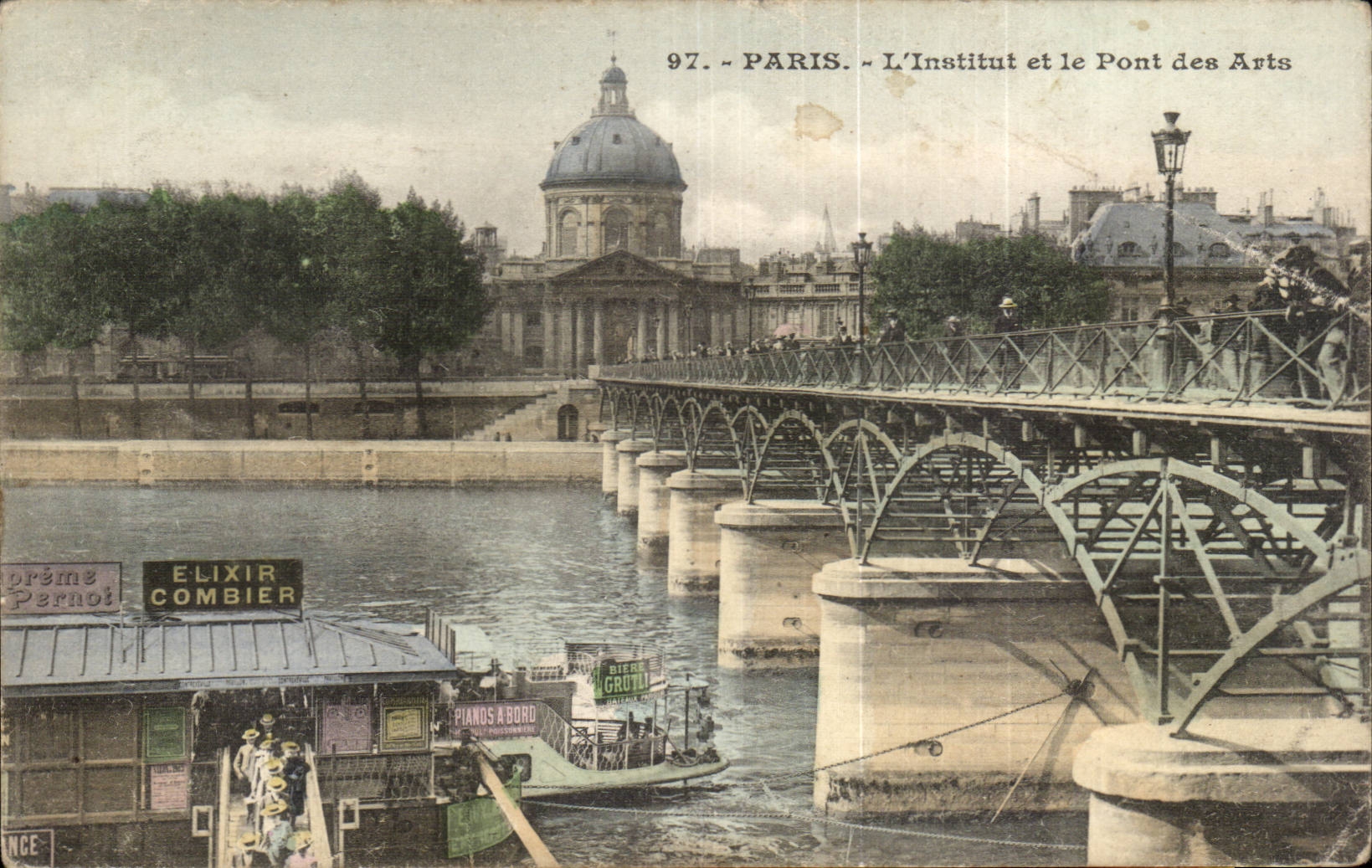 Paris - L'Institut et le Pont des Arts - Elixir Combier - CPA