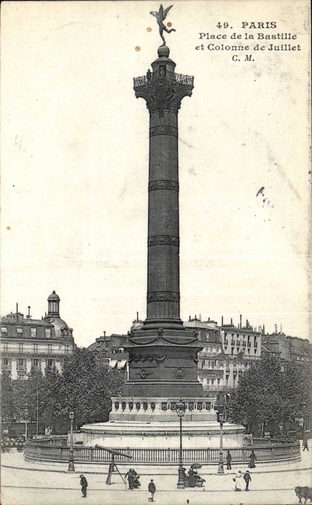 Paris - 11 - Place of the Bastille and Column of July - CPA