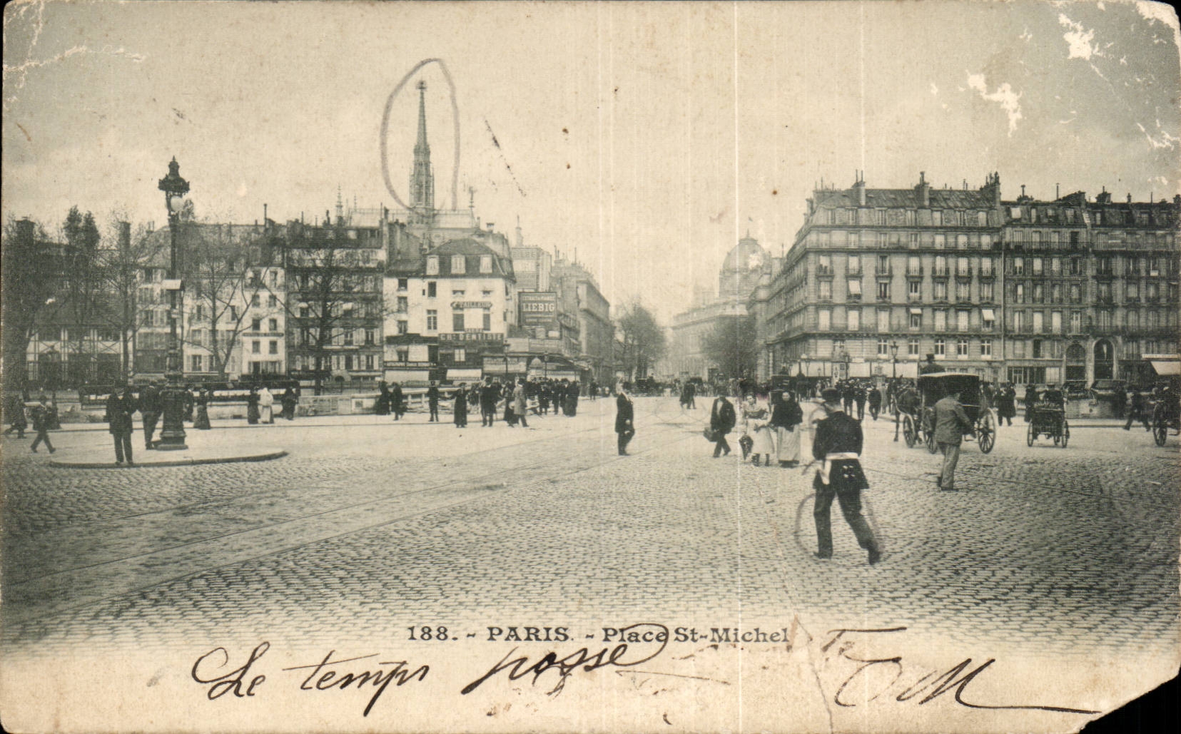 Paris - 4 - Place St Michel - CPA