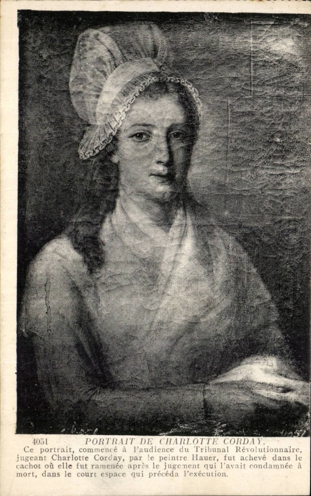 Arts - Tableaux - Portrait de Charlotte Corday - CPA 