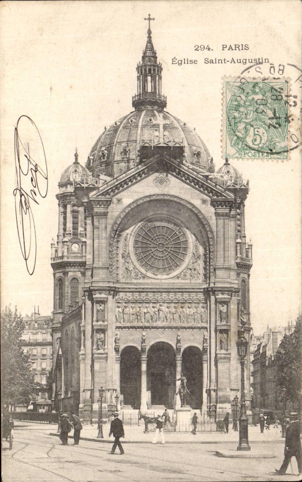 Paris - 8 - Church Saint Augustin - CPA