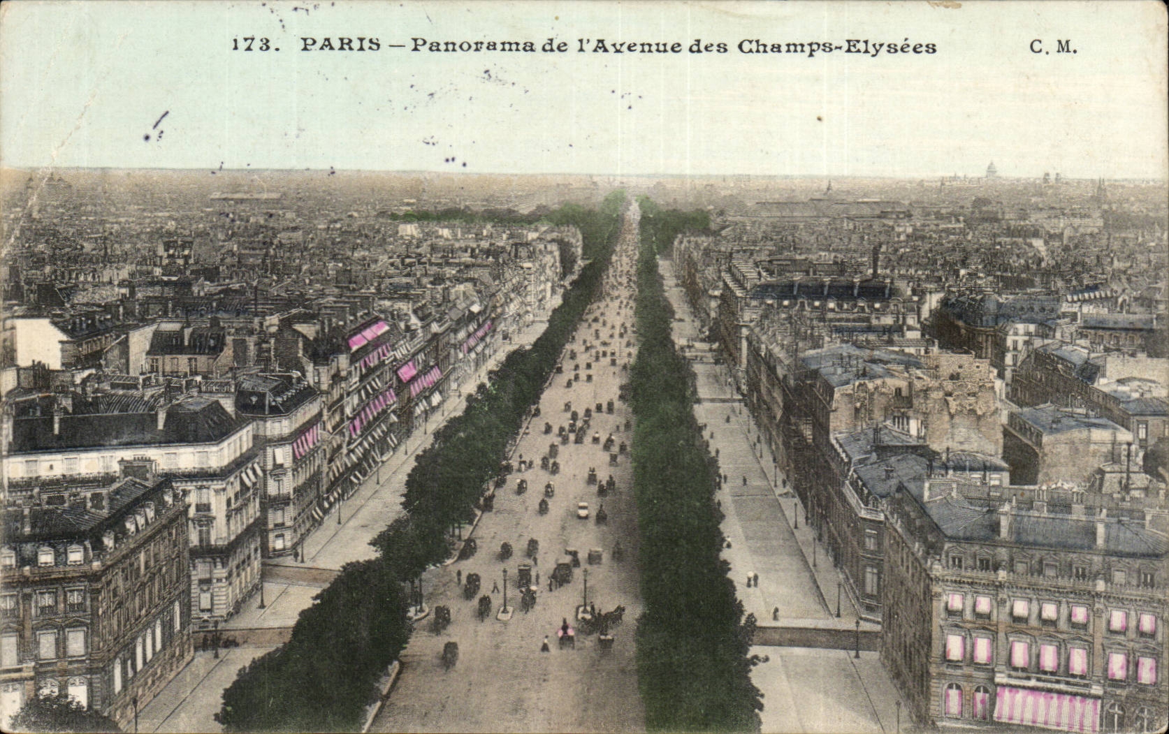 Paris - 8 - Panorama of the Avenue of the Champs Elysees - CPA
