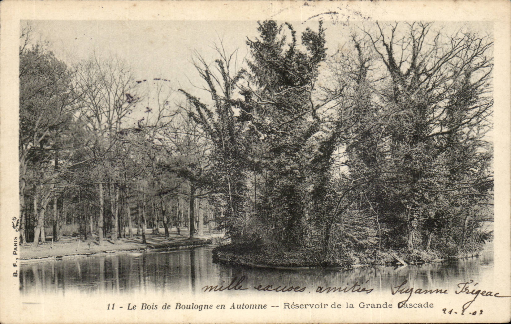 Paris - 16 - Le Bois de Boulogne en Automne - Resovoir de la Grande Cascade - CPA