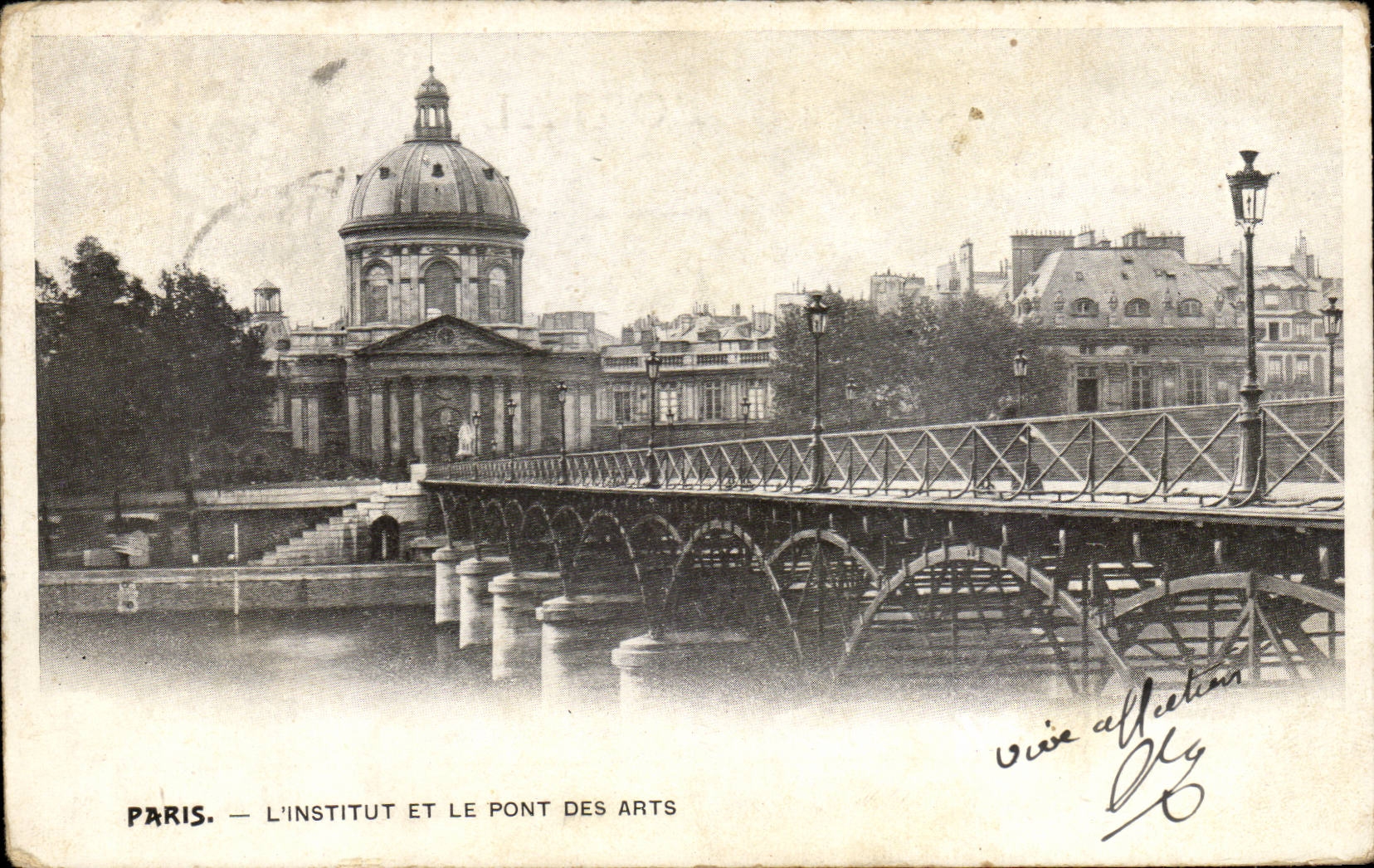 Paris - 1 - L'Institut et Pont des Arts - CPA 