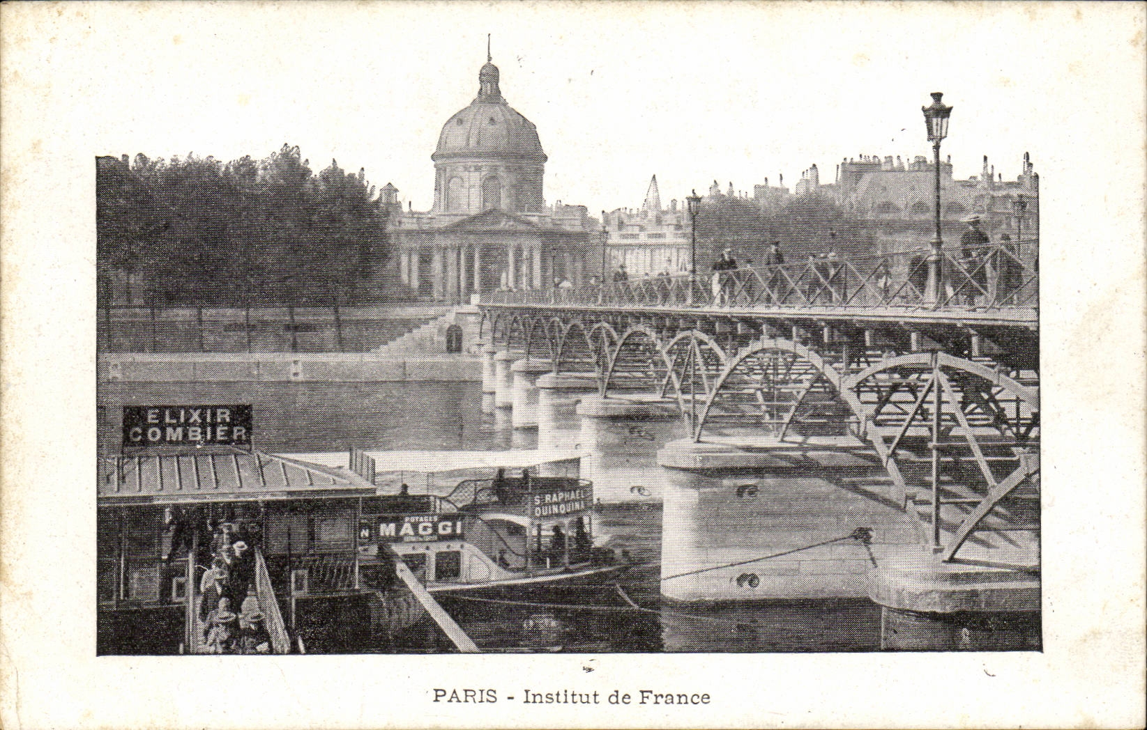 Paris - 1 - L'Institut de France et Pont des Arts - Elixir Combier - CPA 