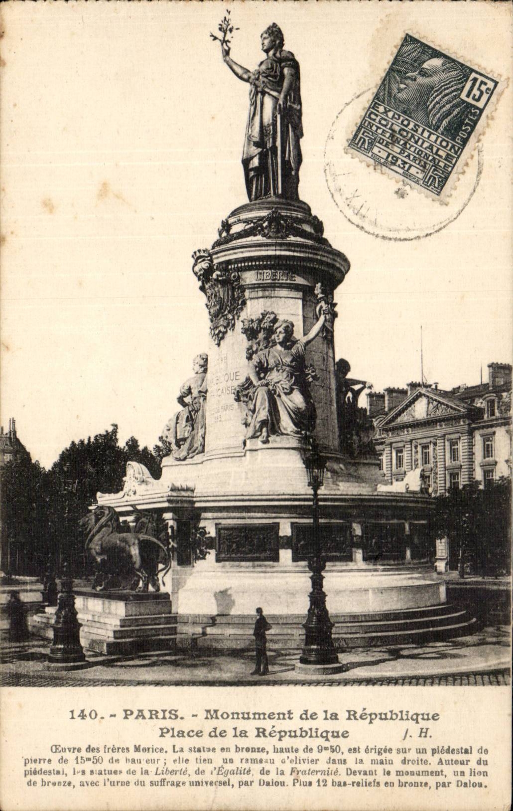 Paris - 10 - Place of Republic CPA