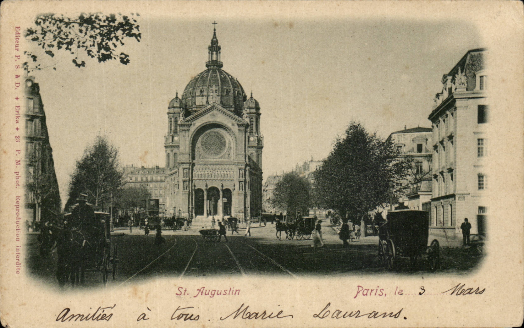 Paris - 1 - Church Saint Augustin - CPA