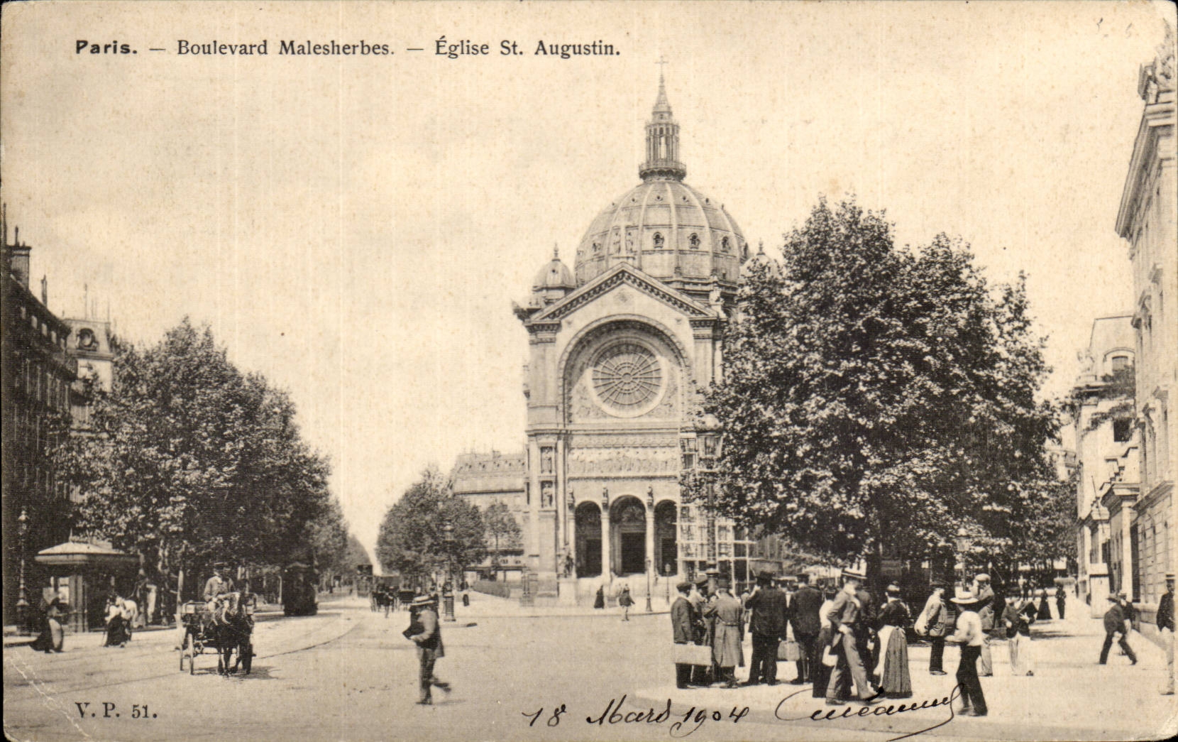 Paris - 8 - Church Saint Augustin - CPA