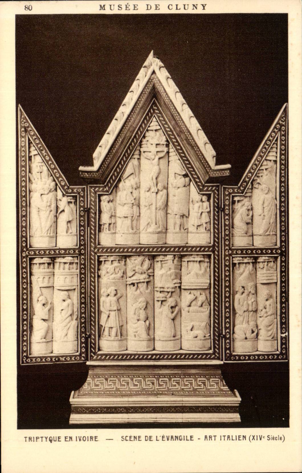 CPA Paris Museum of Cluny Triptych out of ivory Scene of the Gospel Italian art