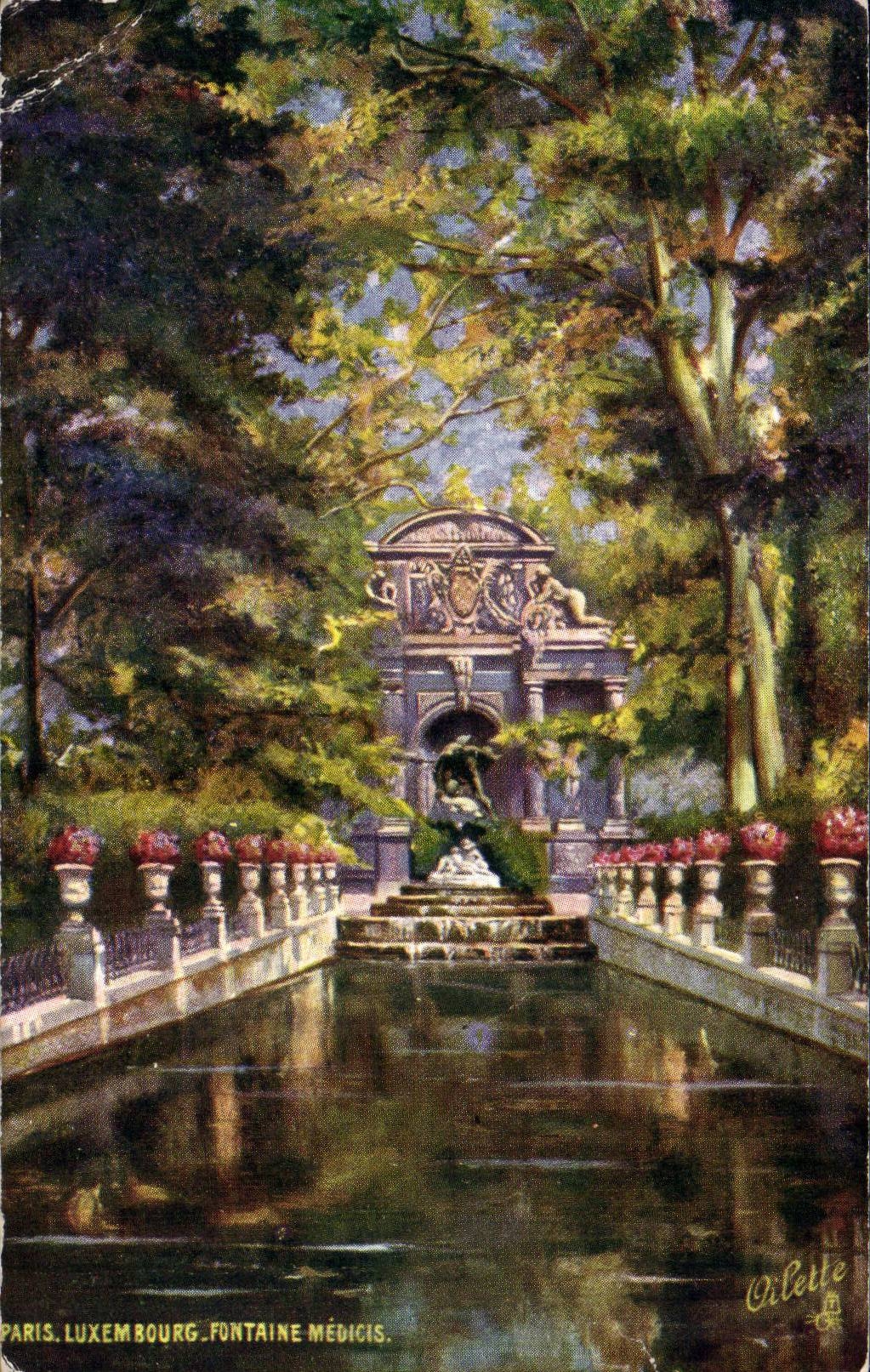 Paris CPA Luxembourg Fountain medicis